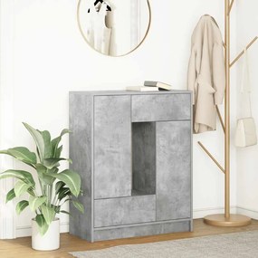 betonszürke komód fiókokkal és ajtókkal 73x31x90 cm