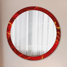 Kerek tükör fali dísz Vörös márvány fi 100 cm
