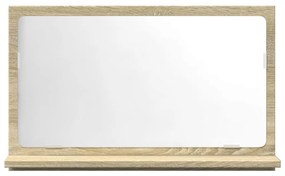 sonoma tölgy szerelt fa tükrös fürdőszobaszekrény 60x11x37 cm