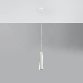 Fehér függőlámpa kerámia búrával ø 8 cm Alverna – Nice Lamps