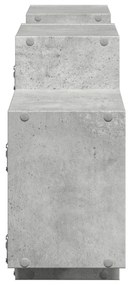 betonszürke szerelt fa fali polc 129 x 18 x 42 cm