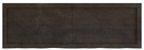 sötétbarna kezelt tömör tölgyfa fali polc 120 x 40 x (2-6) cm