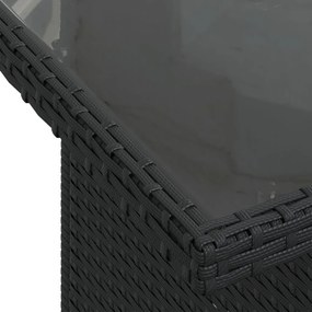 8 darabból álló kerti kanapé szett párnákkal fekete poli rattannal, 2 személyes kerti kanapé párnákkal fekete poli rattannal