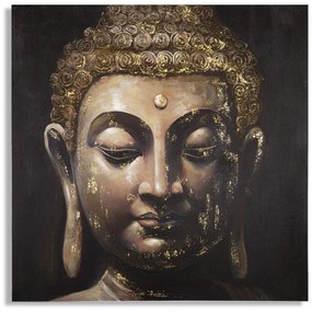 Arany Buddha Falikép Sötét Háttérrel – Vászonkép 100×100 cm