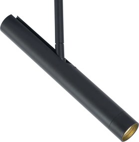 Modern railsysteem zwart met 6 spots zwart 1-fase - Slimline Avery