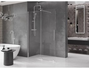 Mexen Velar, tolóajtó a nyílásba Walk-In típus 160 cm, 8 mm átlátszó üveg, króm, 871-160-000-03-01