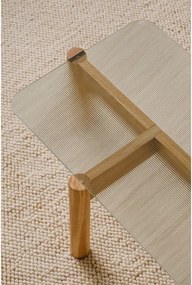 Natúr színű dohányzóasztal üveg asztallappal 55x105 cm Kob – noo.ma