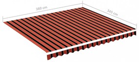 narancssárga és barna csere napellenző ponyva 4 x 3,5 m