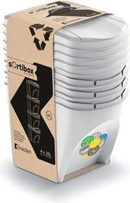 Sortibox szelektív hulladékgyűjtő 4x25l hamvas szürke