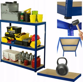 Tárolószekrény garázs fém állvány Helios 106x90x40cm 3Px175kg