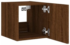 2 db barna tölgyszínű fali TV-szekrény LED-del 30,5x35x30 cm