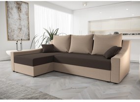 Sarok ülőgarnitúra Opal L (sötétbarna + bézs) (B). 1062110