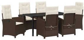Kert étkező szett 7 pcs Barna polirattan