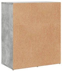 betonszürke szerelt fa tálalószekrény 60 x 31 x 70 cm