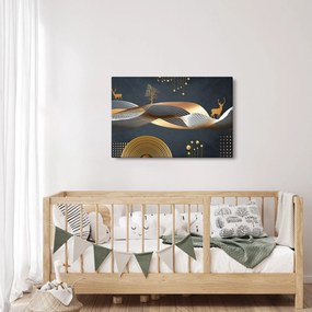 Kép - Grafika szarvassal (90x60 cm)