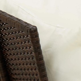 barna polyrattan kerti kanapé párnákkal
