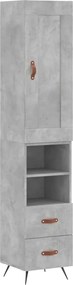 vidaXL betonszürke szerelt fa magasszekrény 34,5x34x180 cm