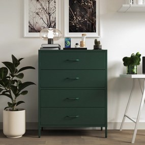 Komód CARLA, 800 x 1015 x 400 mm, Modern:  palack zöld