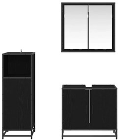 Fürdőszoba bútor szett 3 pcs Musta tammi 60 x 33 x 60 cm