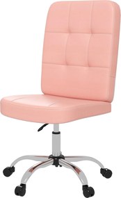 Vinsetto Karfa Nélküli Irodai Forgószék Magasságállítható Modern Stílus 120 kg Terhelhetőség 45x59x90-100 cm Rózsaszín | Aosom