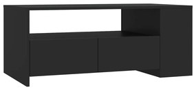 Fekete szerelt fa dohányzóasztal 102 x 55 x 42 cm