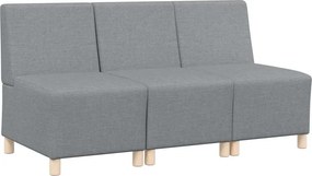 vidaXL Karfa Nélküli Modularis Kanapé Egység 3 pcs Világosszürke