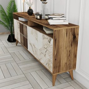 Milan - Walnut, White Marble