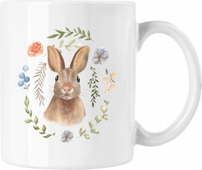 Bögre nyúl virág kedves 1 fehér 330ml