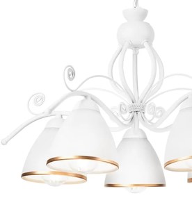 Csillár láncon RETRO II 5xE27/60W/230V fehér