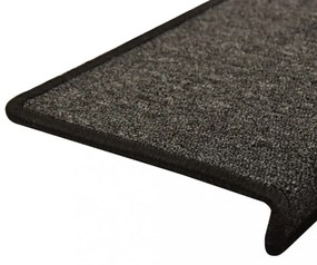 15 db lépcsőszőnyeg 65 x 21 x 4 cm antracit téglalap alakú széllel