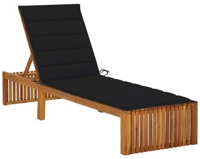 Tömör akácfa napozóágy párnával