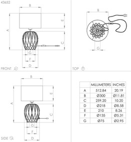 Eglo 43652 - Asztali lámpa NIMLET 1xE27/40W/230V fehér