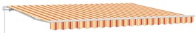 Kézi Behúzható Napellenző Sárga és Narancs 450x300 cm