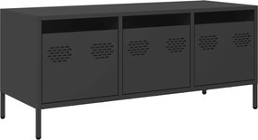 vidaXL fekete hidegen hengerelt acél TV-szekrény 101,5 x 39 x 43,5 cm