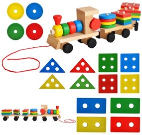 25 részes klasszikus fa játék vonat