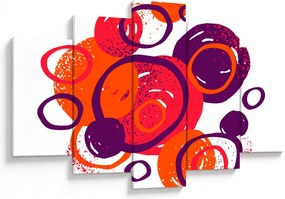 Kép - Motívum körökkel meleg színekben (150x105 cm)