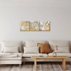 Kép - Vintage fal virágokkal (órával) (90x30 cm)