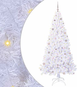 vidaXL Mű karácsonyfa 300 LED-del állvánnyal Fehér 210 cm PVC és Acél