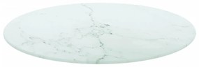 fehér edzett üveg asztallap márványdizájnnal Ø50 x 0,8 cm