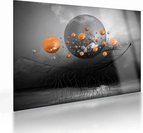 Narancssárga gömbök képe (üvegen) (70x50 cm)