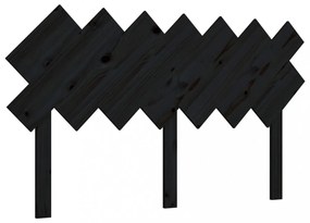 fekete tömör fenyőfa ágyfejtámla 141x3x80,5 cm