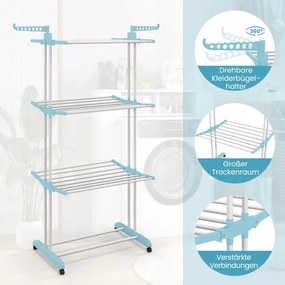 Fehérneműszárító, szabadon álló függőleges Costway 171-171 cm x 76-127 cm
