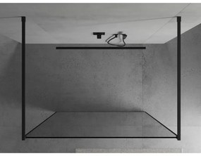Mexen, Mexen Kioto zuhanykabin fala 150 x 200 cm, átlátszó/fekete minta 8 mm, fekete - 800-150-002-70-70