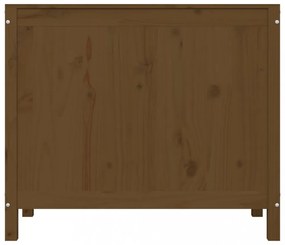 mézbarna tömör fenyőfa szennyestartó láda 88,5 x 44 x 76 cm