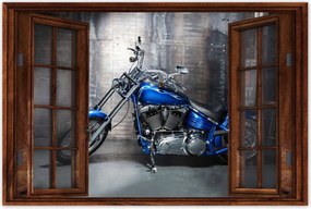 Poszterek 120x80 Kék chopper Motor