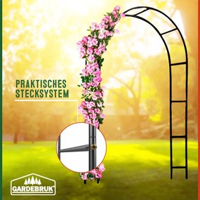 Rózsakapu, fekete, 240 x 140 x 37 cm