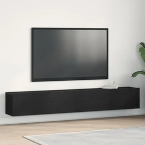 TV szekrénykék 2 db Fekete tölgy 100x30x30 cm Műanyag