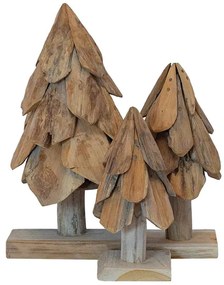 Karácsonyfa állvánnyal 3 pcs Barna Tömör tíkfa