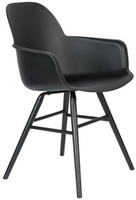 Albert Kuip karfás design szék, fekete PP, fekete láb