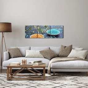 Színes tengeri só képe (órával) (90x30 cm)